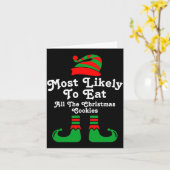 Carte Funny Family Christmas Most Likely To Elf (Fleur jaune)