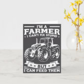 Carte Funny Farming Tractor I'm A Farmer I Feed People  (Fleur jaune)