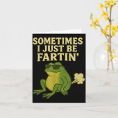 Carte Funny Fart Meme Sometimes I Just Be Farting Frog  (Fleur jaune)