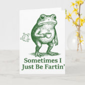 Carte Funny Farting Frog Fart Joke Sometimes I Just Be F (Fleur jaune)