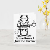 Carte Funny Farting Frog Fart Joke Sometimes I Just Be F (Fleur jaune)