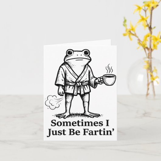 Carte Funny Farting Frog Fart Joke Sometimes I Just Be F (Fleur jaune)