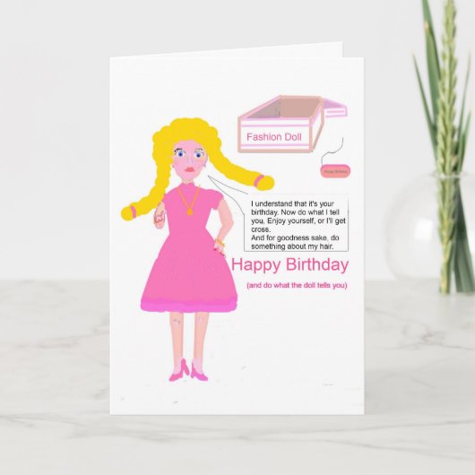 Carte Funny fashion doll (Devant)