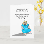 Carte Funny Fat Lady Lip Sync Retirement Congratulations (Fleur jaune)