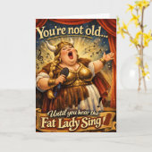 Carte funny fat lady sings birthday wish (Fleur jaune)
