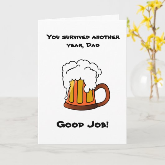 Carte Funny Father's Day Card with Beer Jug (Fleur jaune)