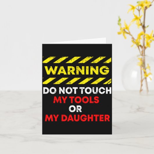 Carte Funny Father's Day Daddy Gift Apparel Warning Do N (Fleur jaune)