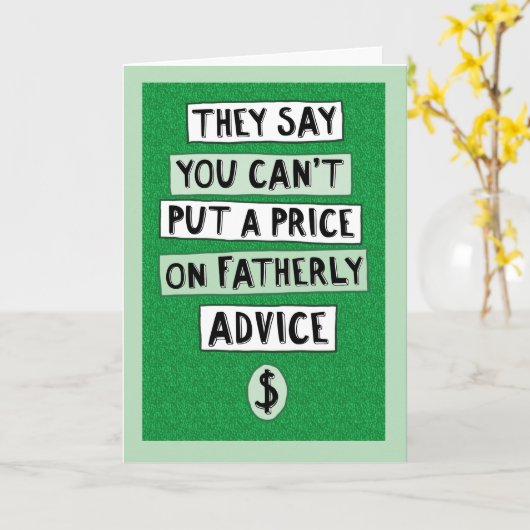 Carte Funny Father's Day Fatherly Advice (Fleur jaune)