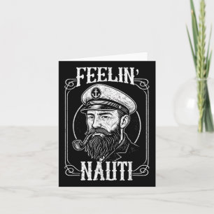 Carte Funny Feelin Nauti Bateau à moteur Capitaine Ponto