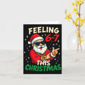 Carte Funny Feeling 67 This Christmas Six Seven Meme Kid (Fleur jaune)
