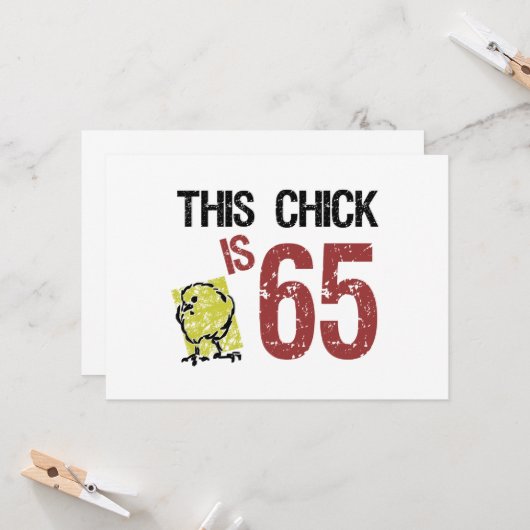 Carte Funny féminin 65e anniversaire (Devant/Arrière en situation)