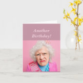 Carte Funny Feminine Anniversaire Humour Toutes les nuit (Fleur jaune)