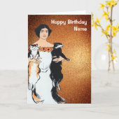 Carte Funny Femme et Chats Gold Parties scintillant Cart (Fleur jaune)