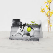 Carte Funny Fetch Jack Russell Fête des pères chien (Fleur jaune)