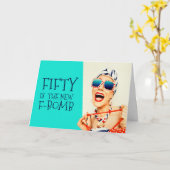 Carte Funny Fifty est le nouvel anniversaire des femmes  (Fleur jaune)