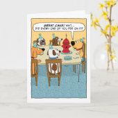 Carte Funny Fire Hydrant Cake for Dog Birthday (Fleur jaune)