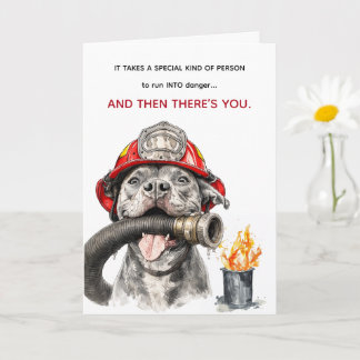 Carte Funny Firefighter Birthday Card Coworker Dog Humor