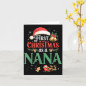 Carte Funny First Christmas As A Nana Matching Family Xm (Fleur jaune)