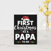 Carte Funny First Christmas As A Papa To Be New Papa Chr (Fleur jaune)