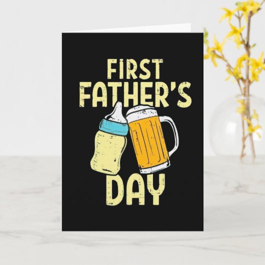 Carte Funny First Father's Day Matching daddy and child (Fleur jaune)