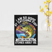 Carte Funny Fishing Dad Men Funny Reel Cool Fish B Fishi (Fleur jaune)