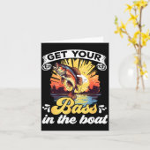 Carte Funny Fishing Quote Hooked On B Fishing  (Fleur jaune)