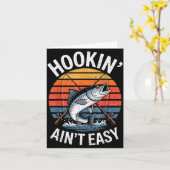 Carte Funny Fishing Vintage Hookin' Ain't Easy Fisherman (Fleur jaune)