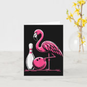 Carte Funny Flamingo Bowling N Bowl Bowler (Fleur jaune)