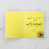 Carte Funny Fleuri Jaune Soeur Photo 50e anniversaire (Intérieur)