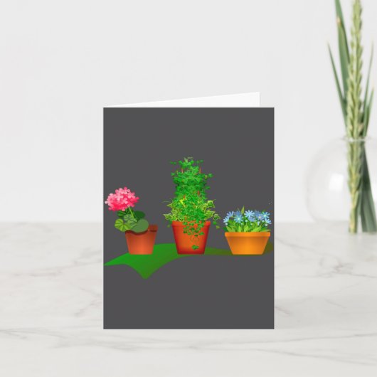 Carte Funny Floral Plant Manager Front And Back Design  (Devant)