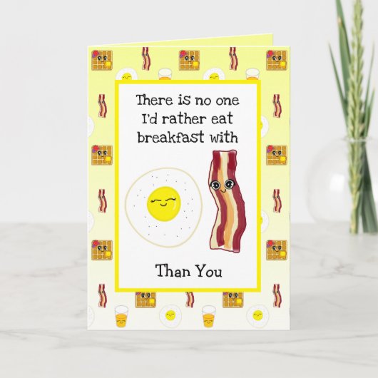 Carte Funny Food Puns, Oeufs et Bacon Saint-Valentin (Devant)