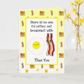 Carte Funny Food Puns, Oeufs et Bacon Saint-Valentin (Fleur jaune)