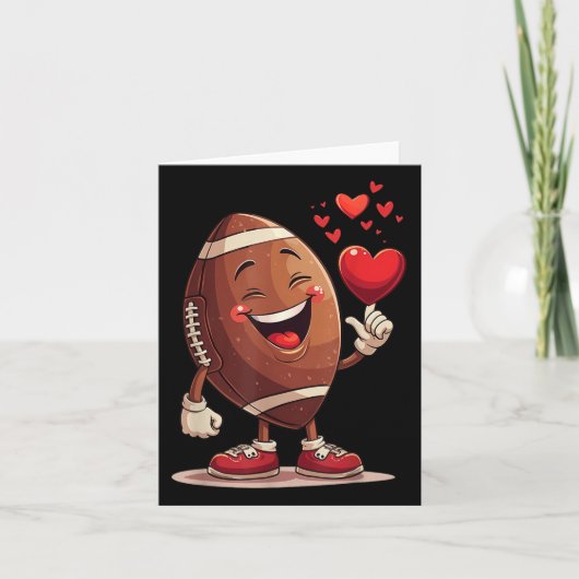Carte Funny Football tenir Coeur Valentines Conception d (Devant)