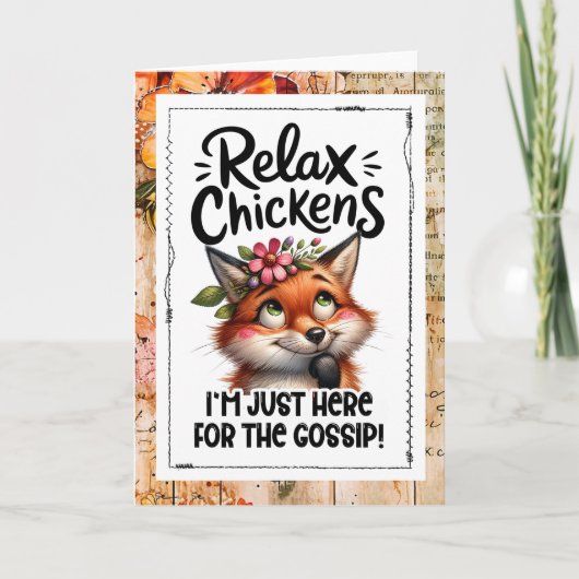 Carte Funny Fox In The Hen House Humor Card (Devant)