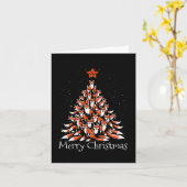 Carte Funny Fox Noël Arbre Renards Renards Renards (Fleur jaune)