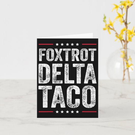 Carte Funny Foxtrot Delta Taco2 (Fleur jaune)