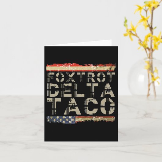 Carte Funny Foxtrot Delta Taco3 (Fleur jaune)