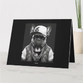 Carte Funny French Bulldog Rapper étoile Hip hop (Dos)