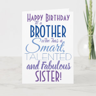 Carte Funny Frère Soeur Anniversaire