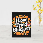 Carte Funny Fried Chicken Art For Men Women Kids Fast Fo (Fleur jaune)