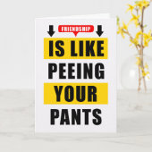 Carte Funny Friendship Comparison Bold Typography (Fleur jaune)