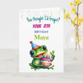 Carte Funny Frog Birthday Card for kids (Fleur jaune)