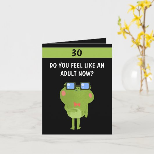 Carte Funny Frog Black Custom (Fleur jaune)