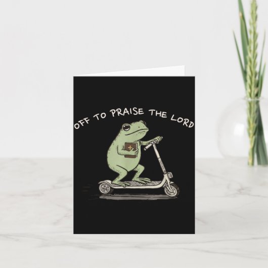 Carte Funny Frog Off To Praise The Lord Christian Scoote (Devant)