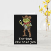 Carte Funny Frog Western Engagement Matching Couples Tee (Fleur jaune)