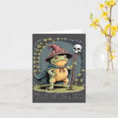 Carte Funny Frog Wizard twas The tism M'lord Fantasy Art (Fleur jaune)