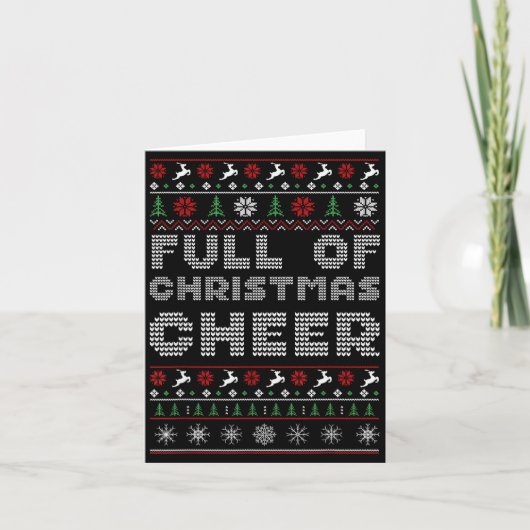 Carte Funny Full Of Christmas Cheer Beer Ugly Matching C (Devant)