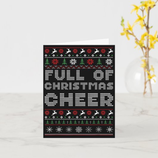 Carte Funny Full Of Christmas Cheer Beer Ugly Matching C (Fleur jaune)