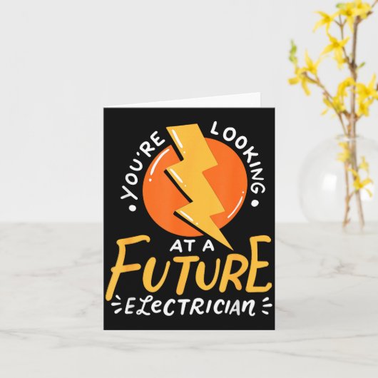 Carte Funny Future Electrician Electrical Engineer  (Fleur jaune)