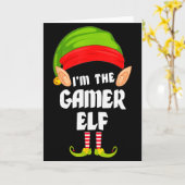 Carte Funny Gamer Elf Matching Family Group Pj Christmas (Fleur jaune)